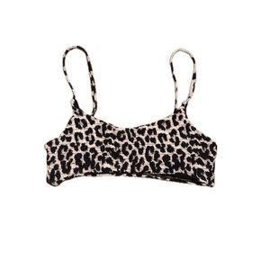 Padded Leopard Print Textured Bikini
